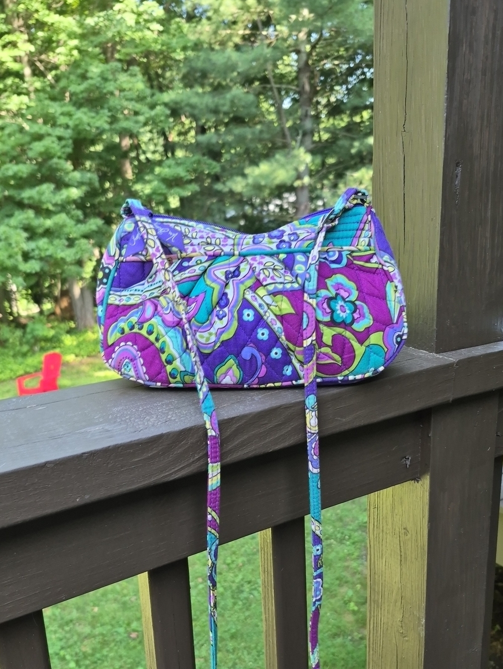 Vera Bradley Heather Frannie Crossbody Bag Purse Retired 2013 Paisley - Picture 10 of 12